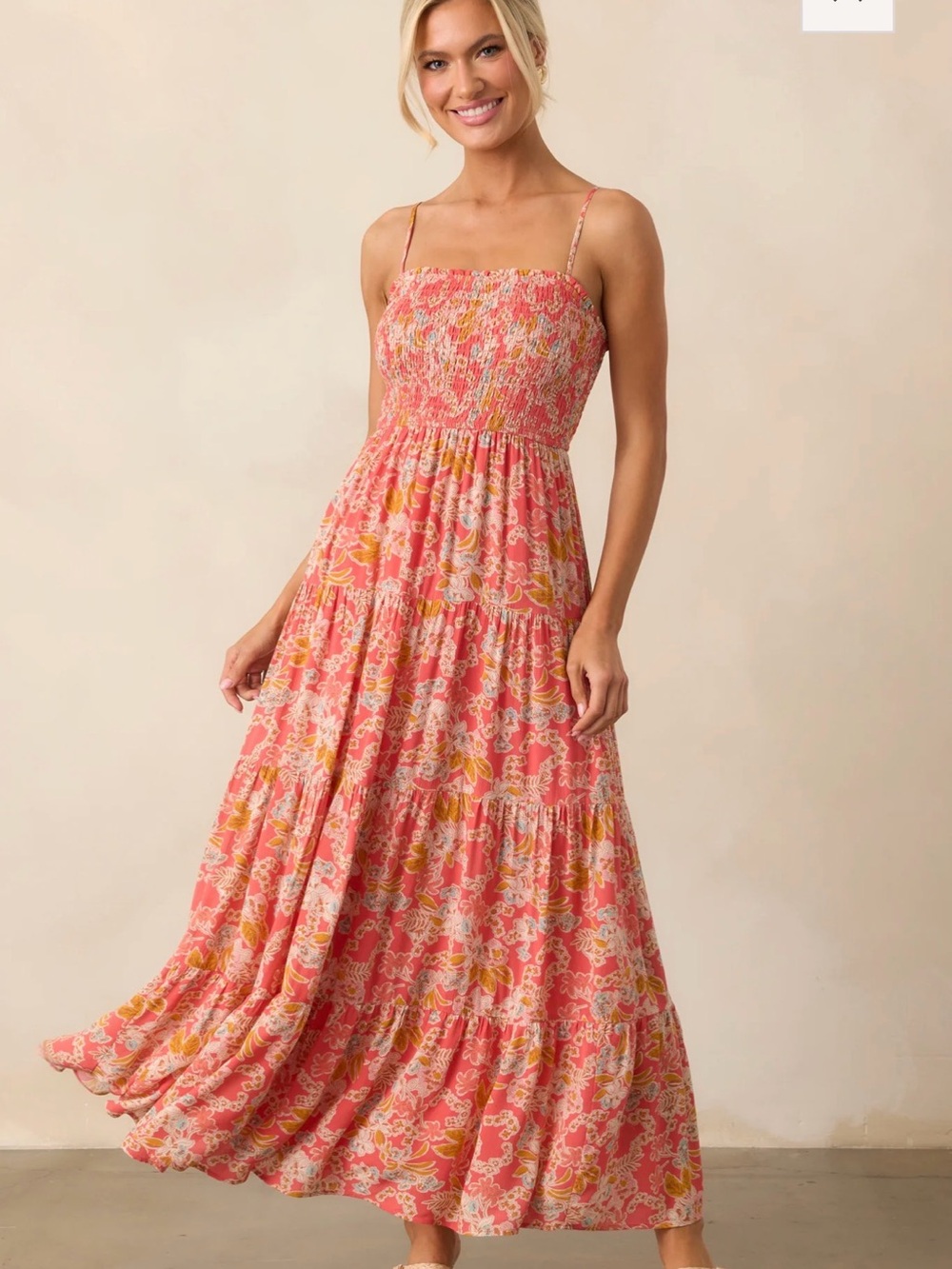 Z Supply Coral Floral Maxi Dress